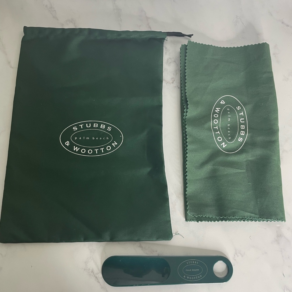 Stubbs & Wootton Green Fabric Pouch